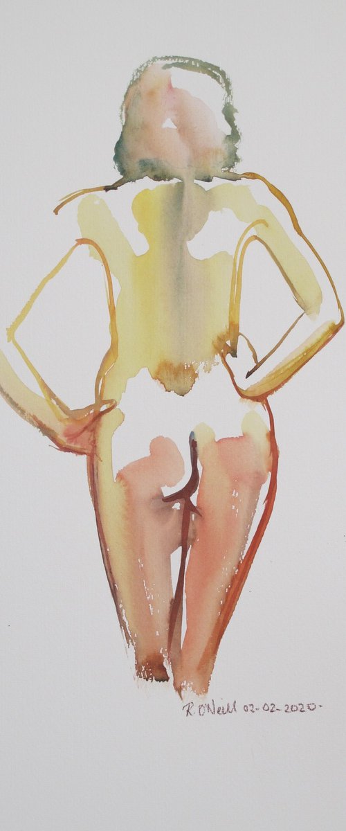 Standing female nude back study by Rory O’Neill