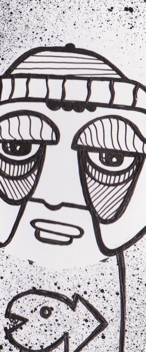 People Watching Sketch - 33 - The Fisherman by Kev Munday