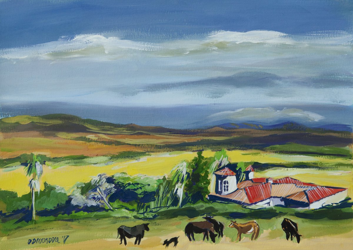 Impressionistic Landscape Painting By Valda Rose Art Gallery, 16 X 11", Summer, Original Artwork