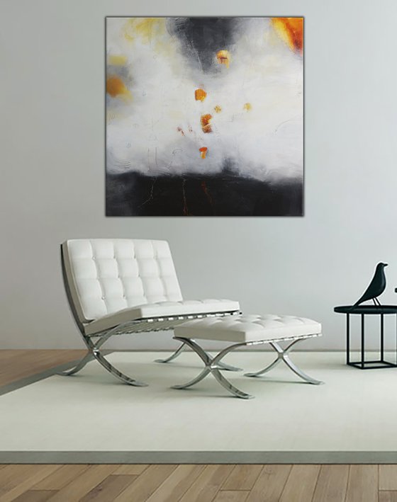 Equilibrium - black and white abstract minimalist art
