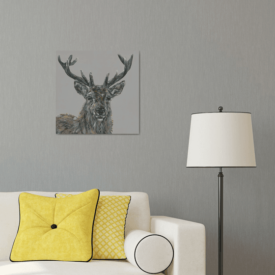 'Hello Deer' Deer Stag Original Painting