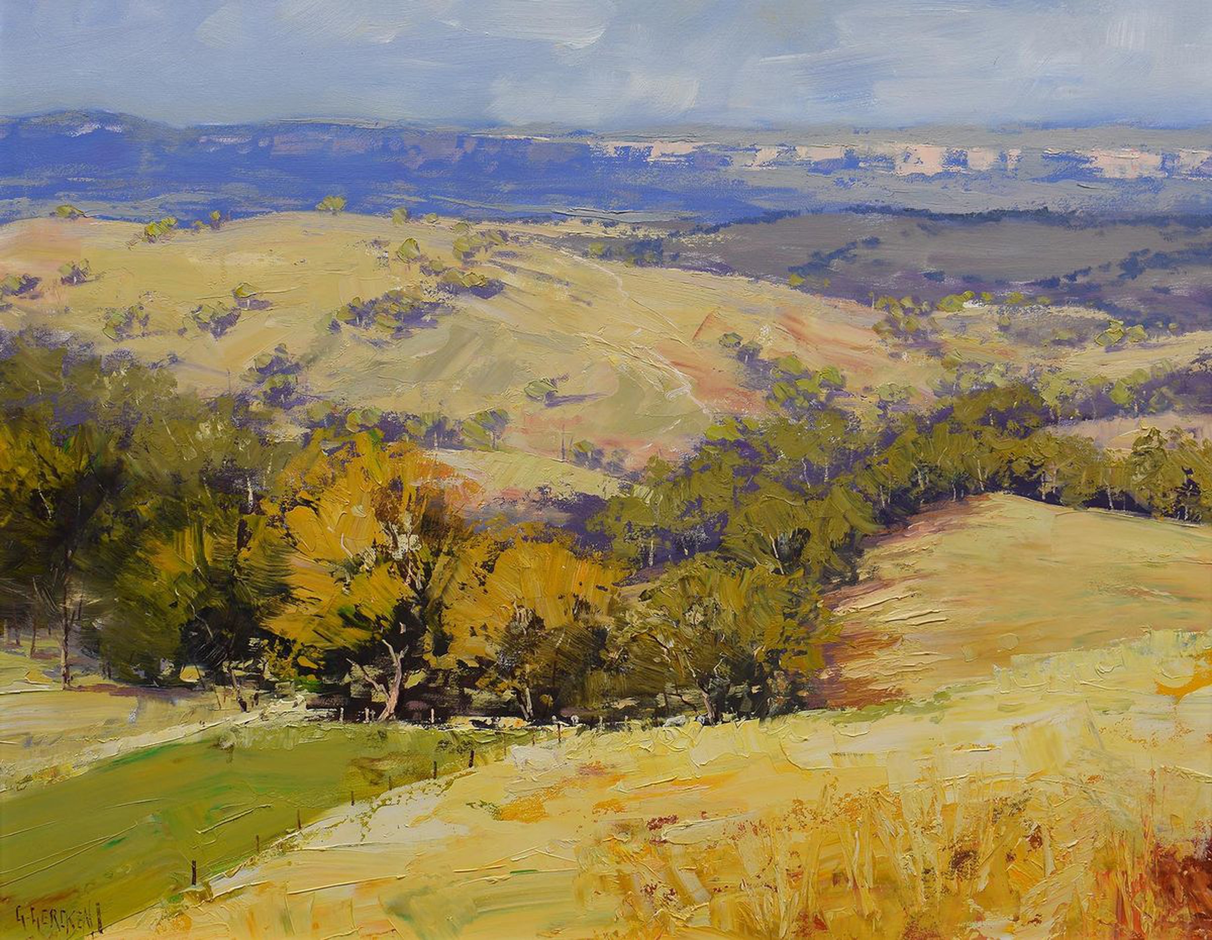 Large Australian Summer Landscape Oil Painting Artfinder