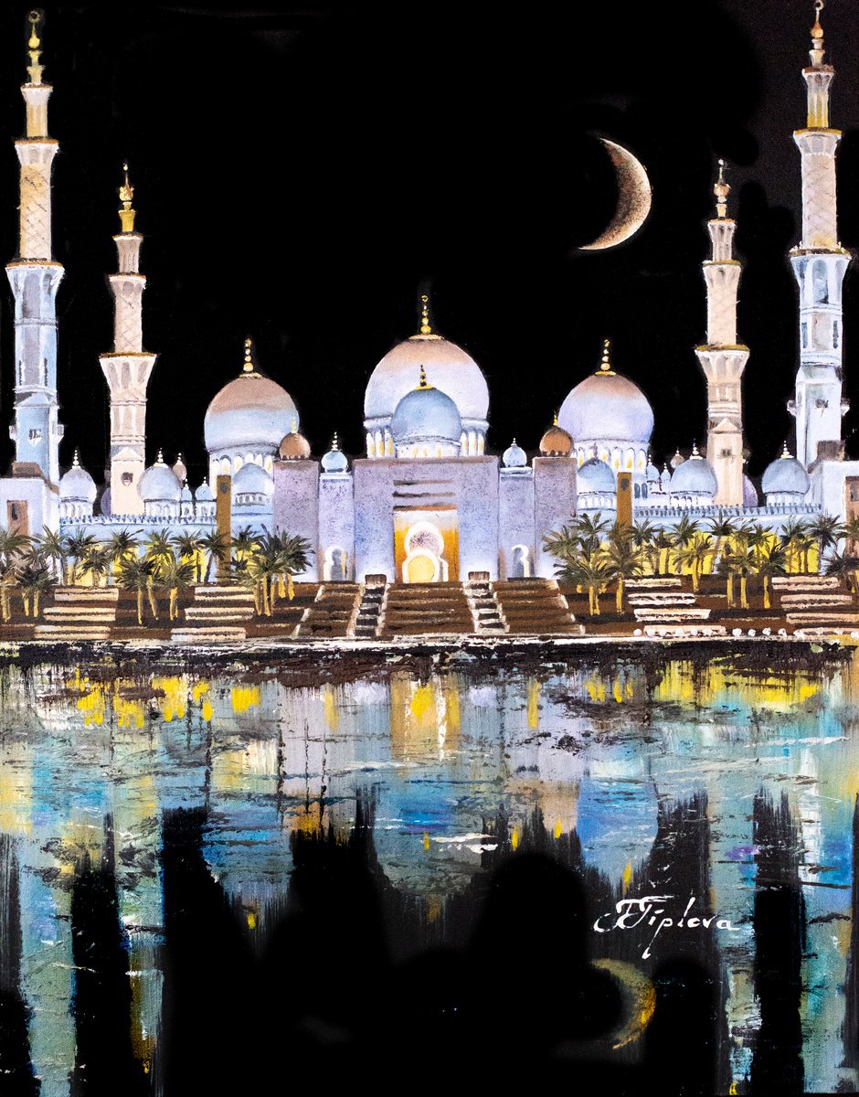 THE SHEIKH ZAYED MOSQUE. United Arab Emirates by Tetiana Tiplova