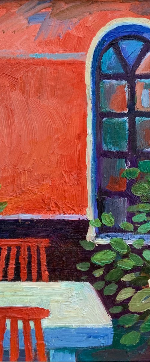 Red yard by Elena Tomilova