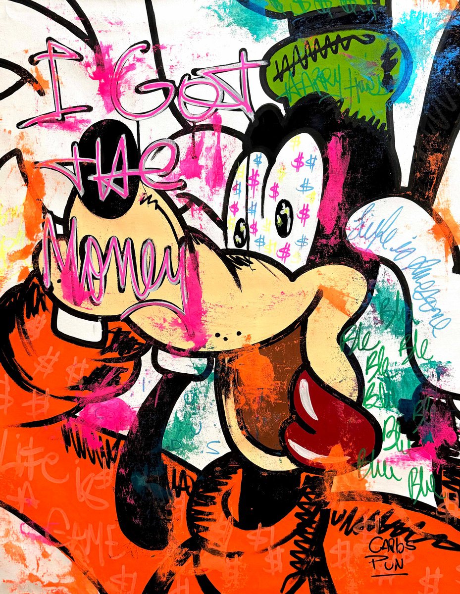 Goofy in I Got The Money blu blu ble ble by Carlos Pun Art