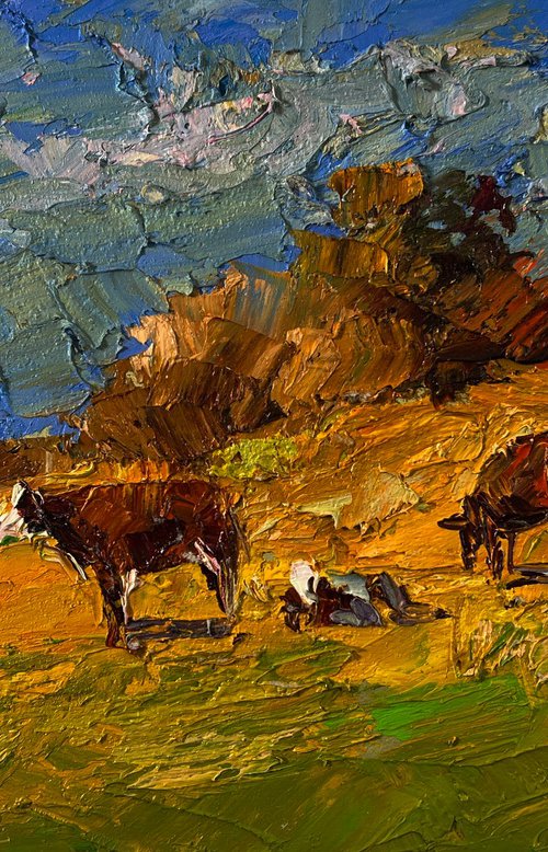 Cows on the Hill by Boris Serdyuk
