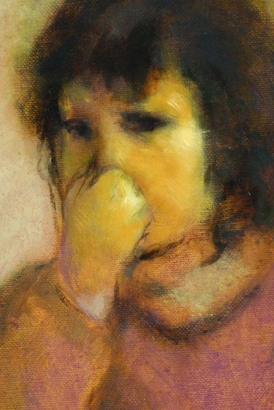 A child of the 60s, oil on canvas 81x60 cm