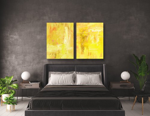 Dreaming Of Summer - diptych - 2 paintings by Kathy Morton Stanion