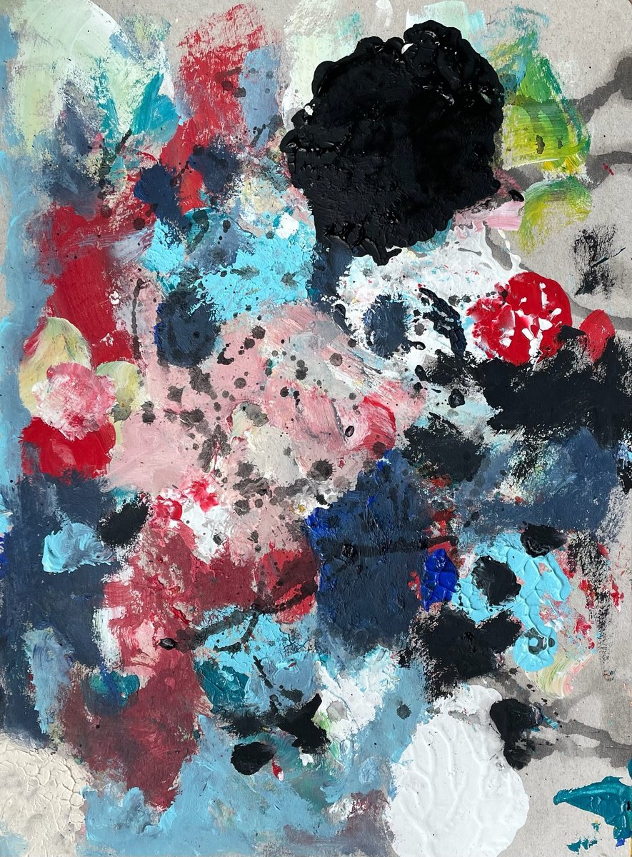 Expressive Abstract Acrylic Painting By Christel Haag, 10 X 14, Amazing Days 2, Original Artwork