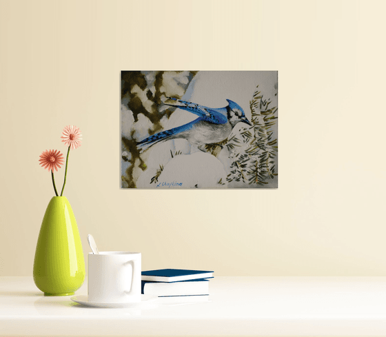 Bird Painting, Blue Jay