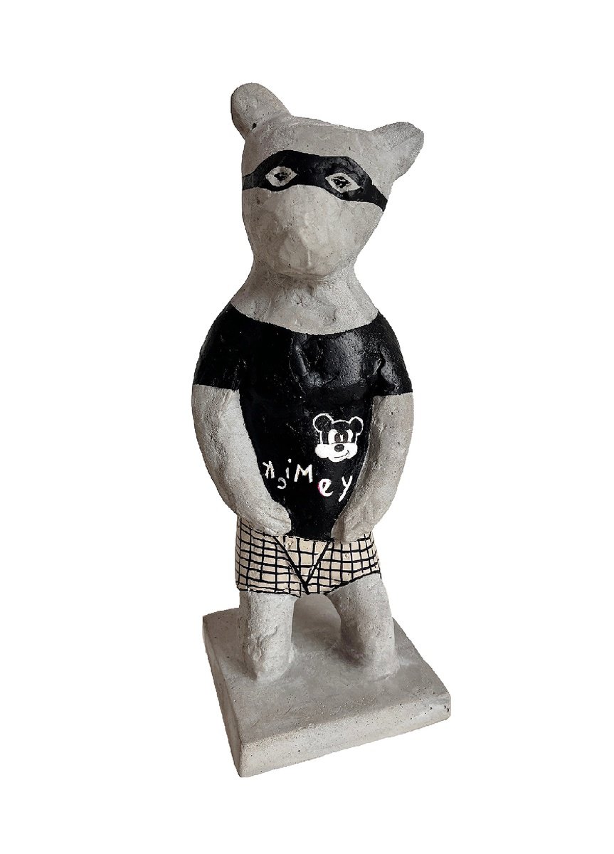 Animal Sculpture By Mina Ilic, 4 X 11", Mickey, Original Artwork