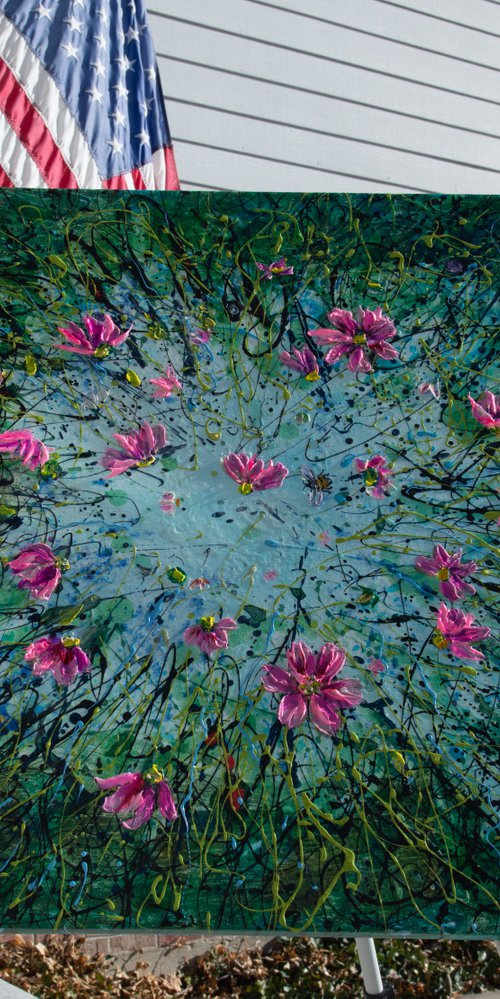 Cosmic Bloom  Commission by Lena Owens at OLena Art