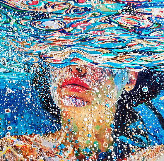 Woman under water