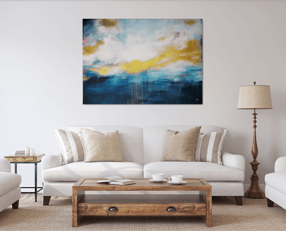 FLOATING GOLD #4 - Large abstract Seascape