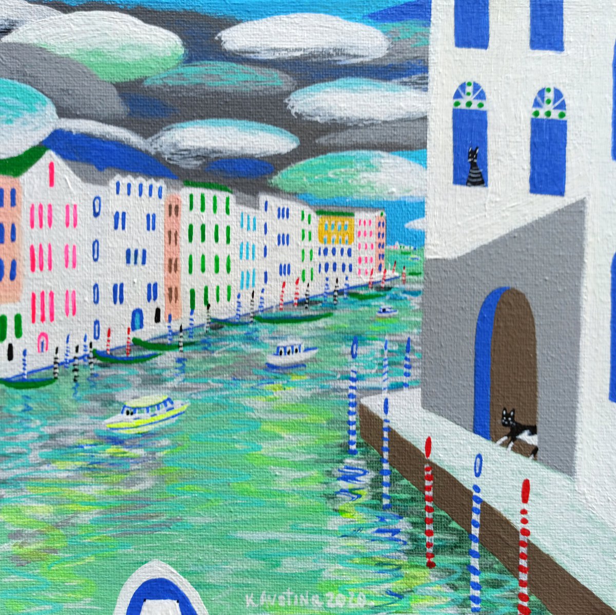 Impressionistic Landscape Acrylic Painting By Katrina Avotina, 8 X 8", Closer & Closer, Original Artwork