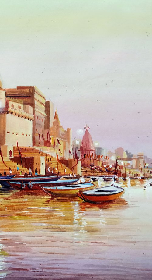 Early Morning Varanasi Ghats by Samiran Sarkar