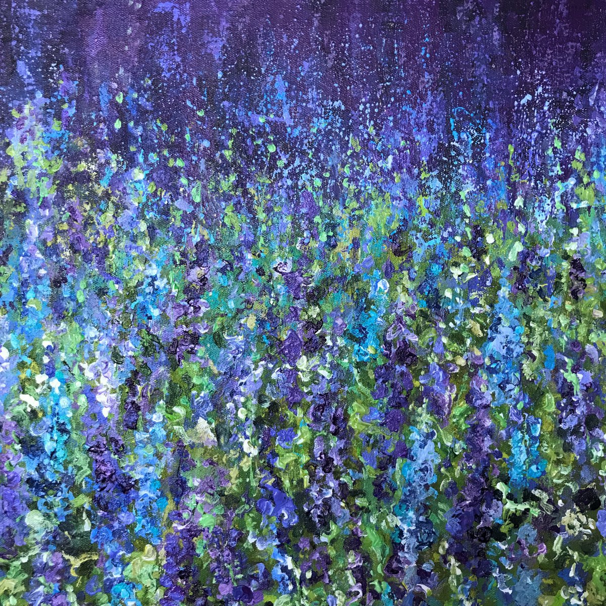 Tangled up in Blue- Delphiniums by Colette Baumback