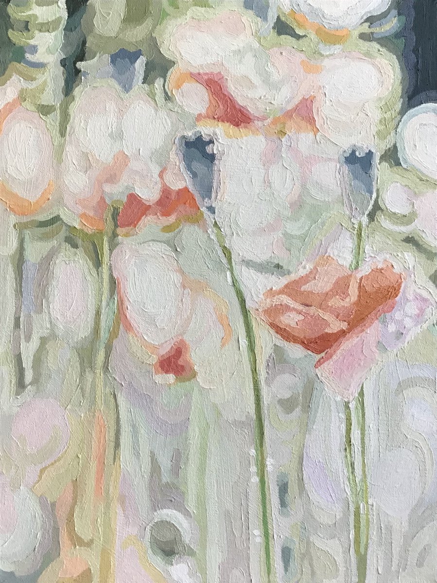 Abstract Botanical Oil Painting By Aylee Kim, 12 X 16, Breathe In, Original Artwork