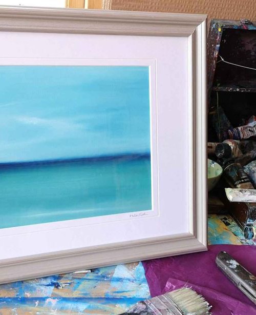 Calm Seas - Framed Oil Painting, stunning, gorgeous by Mel Graham
