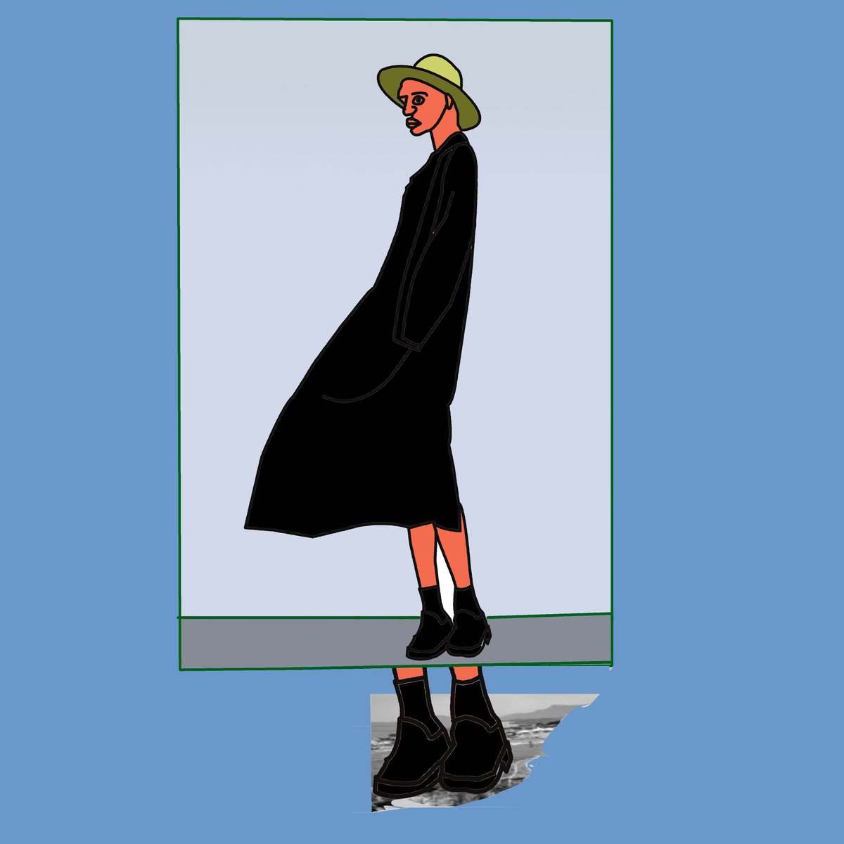 Urban And Pop Portrait Print By Artworks By Rina Mualem, 10 X 10, Balance, Original Artwork