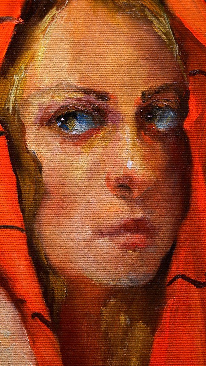 Impressionistic Portrait Oil Painting By Pavel Filin, 18 X 22", Arafatka, Original Artwork