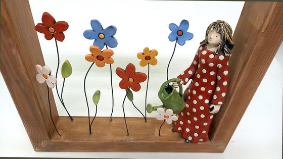 Girl in the Flower Garden