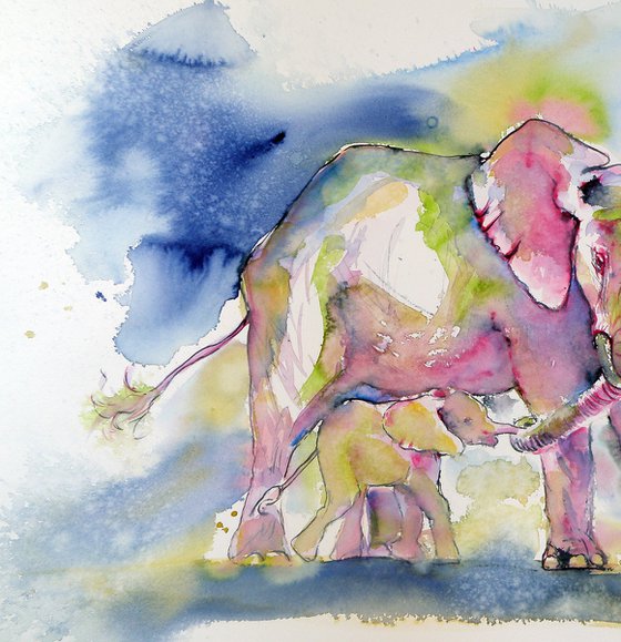 Elephant with baby