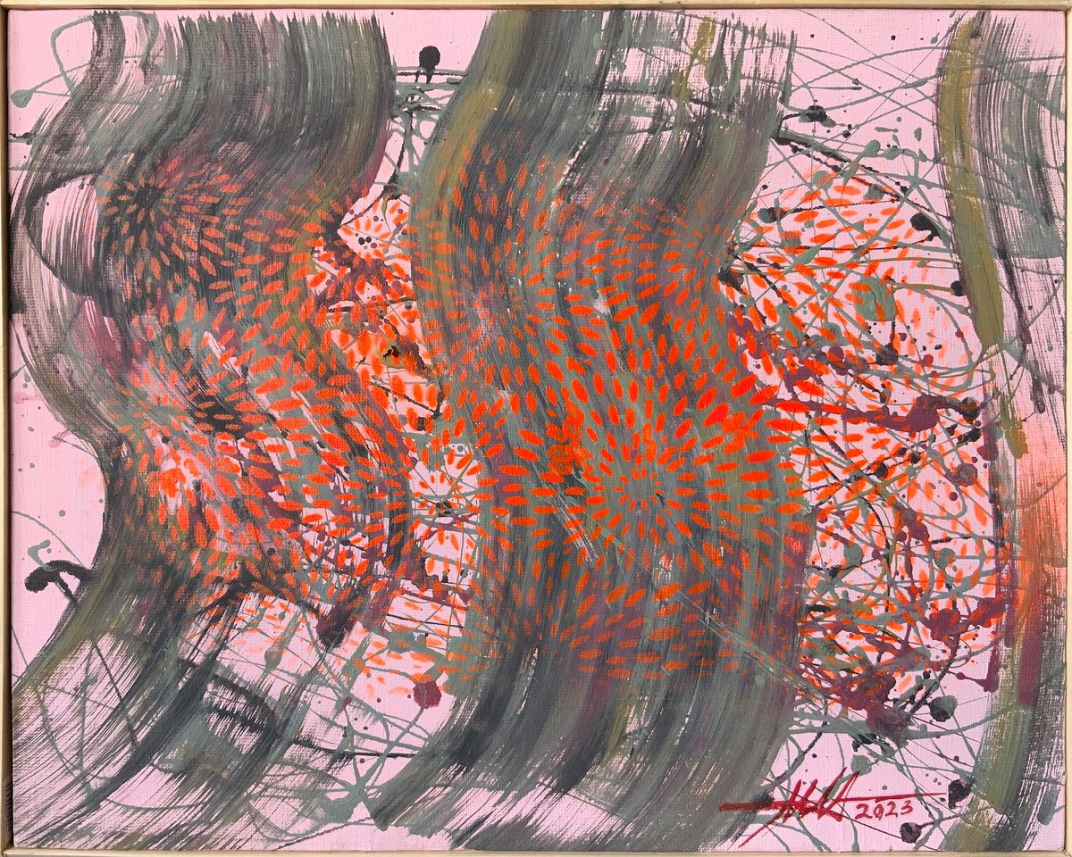 Organic Abstract Acrylic Painting By Anatoliy Menkiv, 20 X 16, The Illusion Of Tomorrow #1, Original Artwork