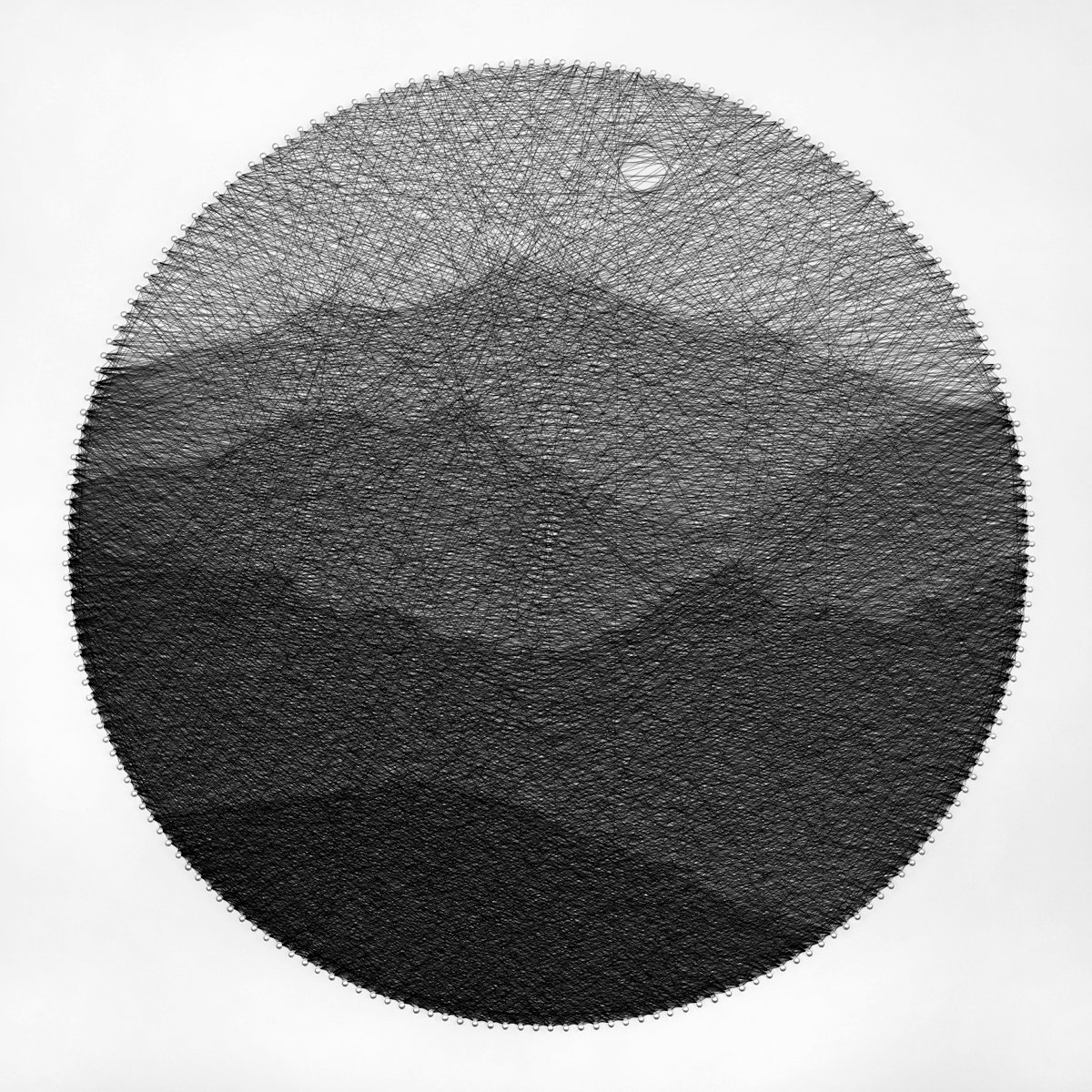 Impressionistic Landscape Sculpture By Andrey Saharov, 22 X 22, Moonlit Mountain Landscape, Original Artwork