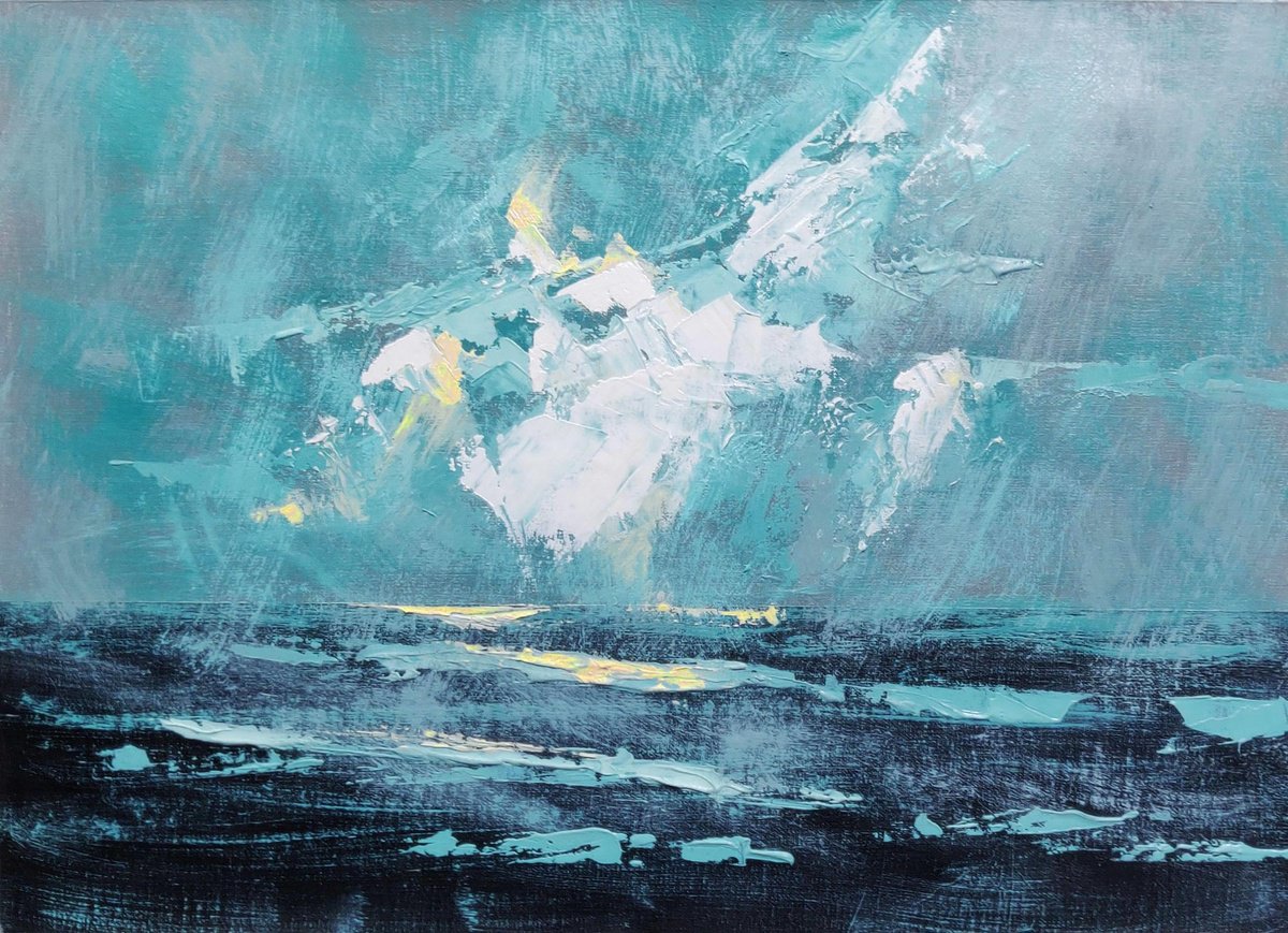 Impressionistic Landscape Oil Painting By Hal Bohner, 16 X 12, Getting Some Air, Original Artwork