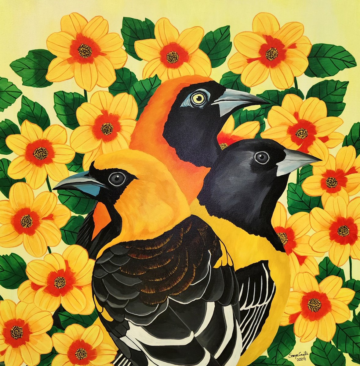 Summer Serenity By Sreya Gupta, 30 X 30, Artwork For Sale On Artfinder