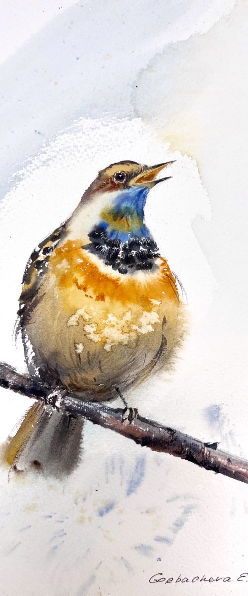 Bird on a branch by Eugenia Gorbacheva