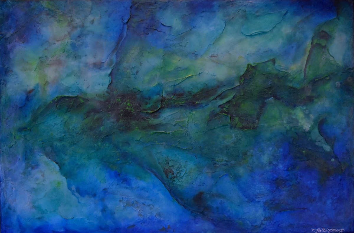 Abstract Painting By Tamara Bettencourt, 36 X 24", Ocean Dreams, Original Artwork