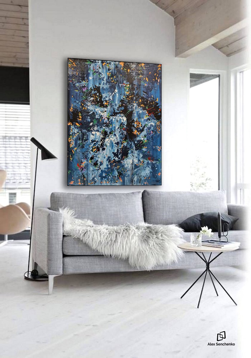 Abstract Acrylic Painting By Alex Senchenko, 39 X 47, Abstract 2317, Original Artwork