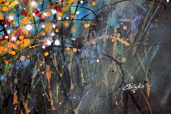 "Evanescence" #1  - Large original abstract floral landscape