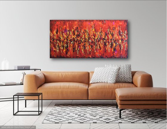 Red The Color of Love - Large Abstract Painting