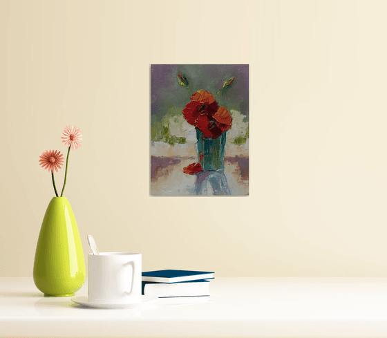 Still life with red poppy