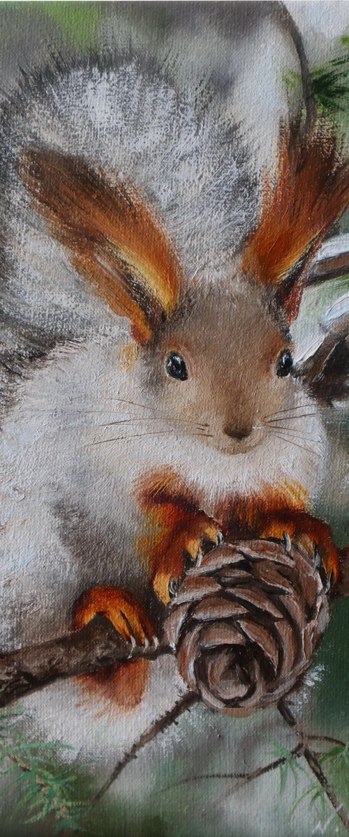 Squirrel with Pinecone by Natalia Shaykina