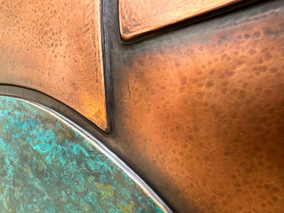 "Intervals " Copper Patina Wall Relief