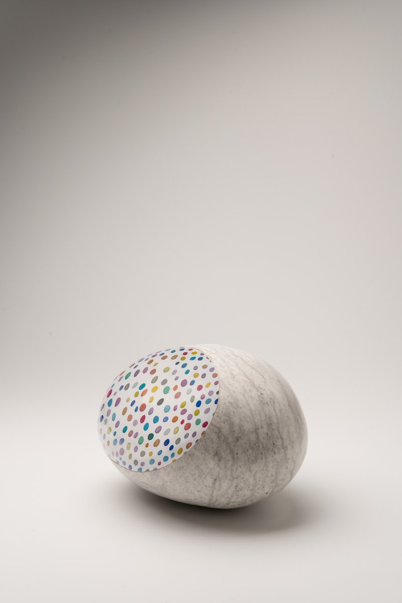 Abstract Stone Sculpture By George Tilelis, 8 X 5, Polka Shingle, Original Artwork