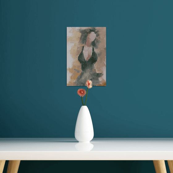 Abstract woman figure. Small original artwork