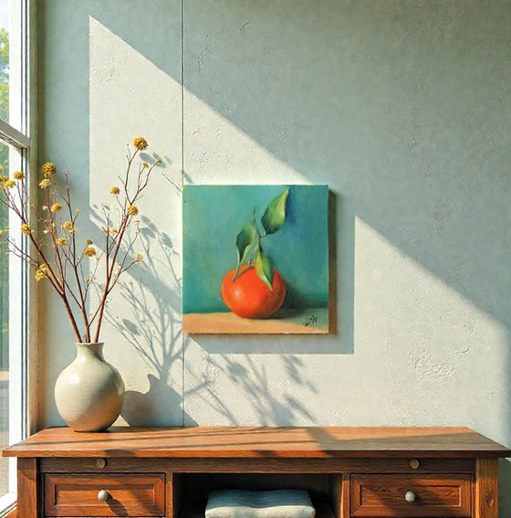 An Orange, still life painting