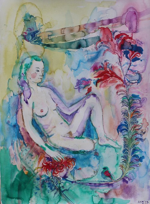 Nude under the lily by Aurelija Kairyte-Smolianskiene