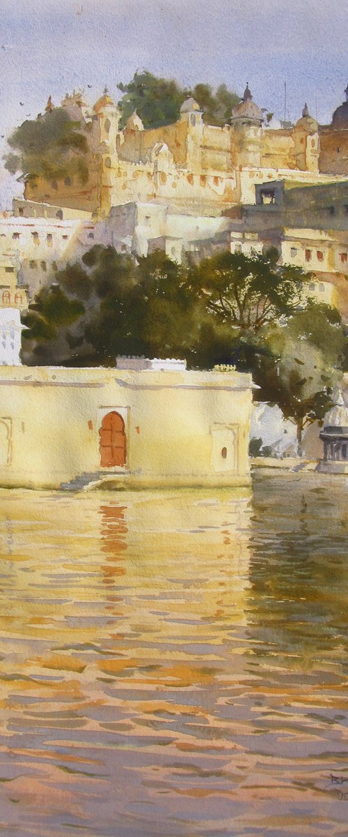 Golden Evening of Udaipur by Bhargavkumar Kulkarni