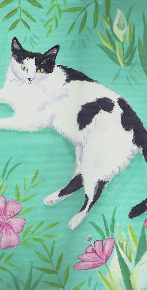 Cat in the Garden by Mary Stubberfield