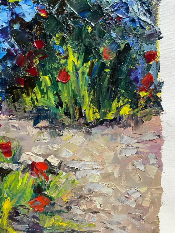 Lilac valley with popies 2