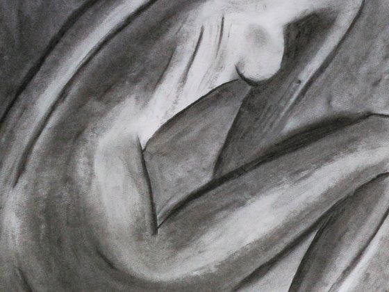 Woman Nude original charcoal artwork