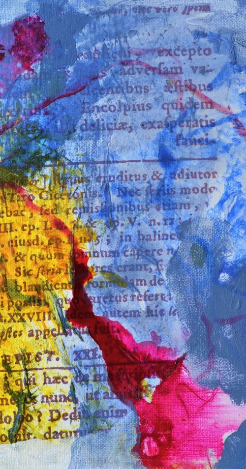 Pliny Said III - small collage on canvas by Karin Goeppert