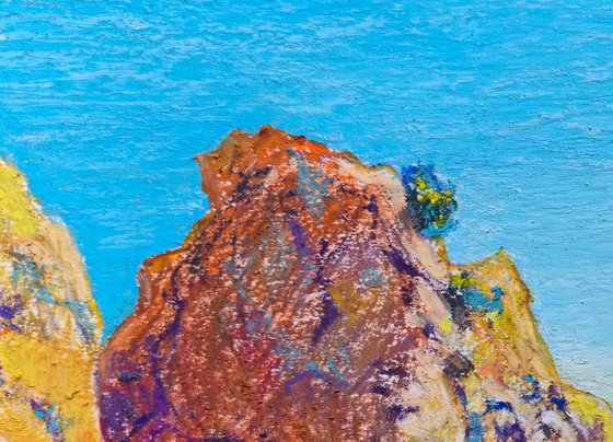 Coastal Light: Sunlit Evening Cliffs