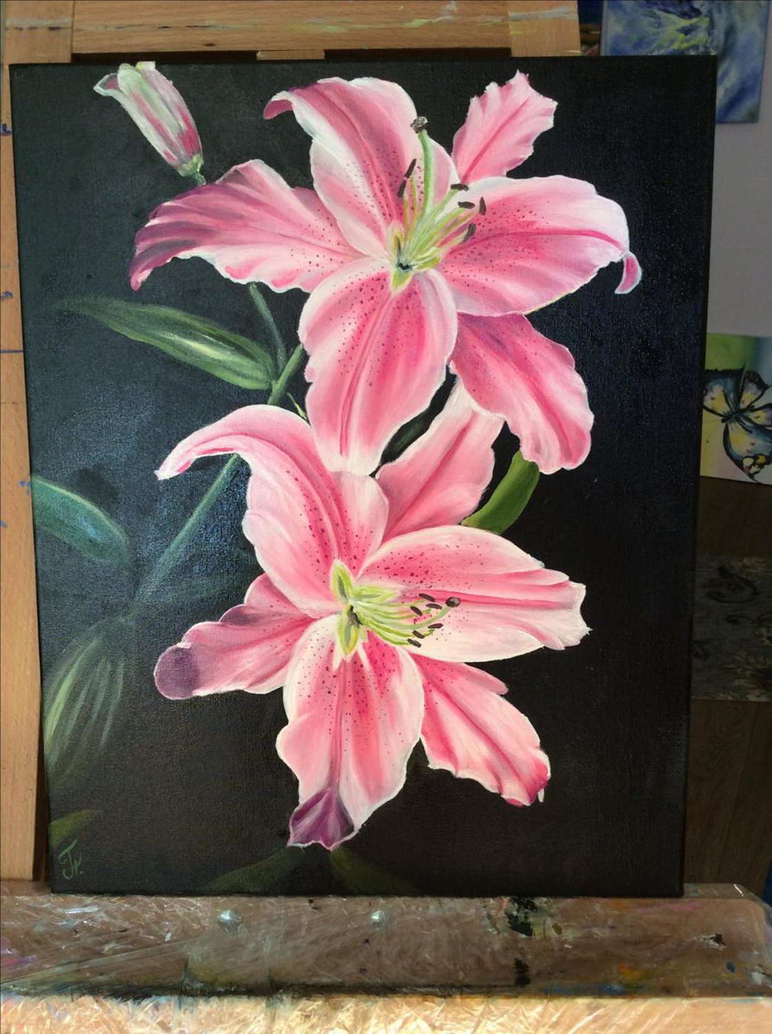 Fashion Lilies, Oil Painting, Hand-painted, Landscape, Original Artwork by Anastasiia Childers, Wall Art, Home decor